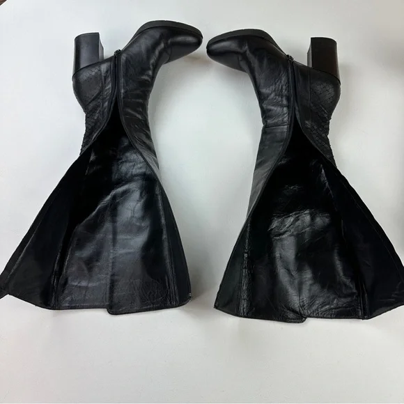 Dune London Knee-High Mid Block Heeled Black Boots Size EU 39 US 8 Dune Black - Picture 12 of 16